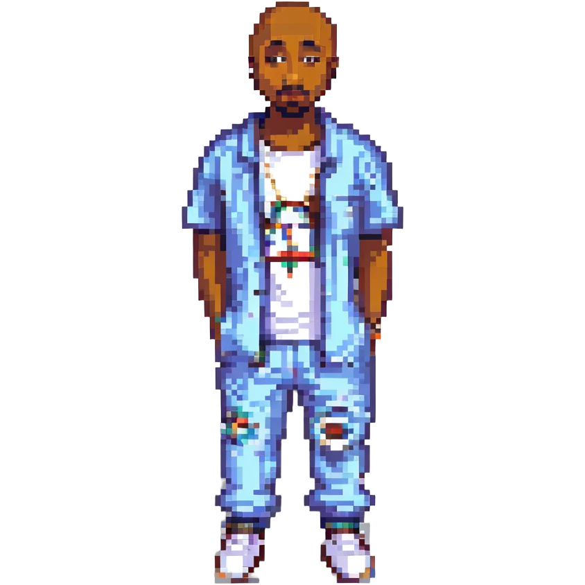 2Pac в полный рост, no background emoji