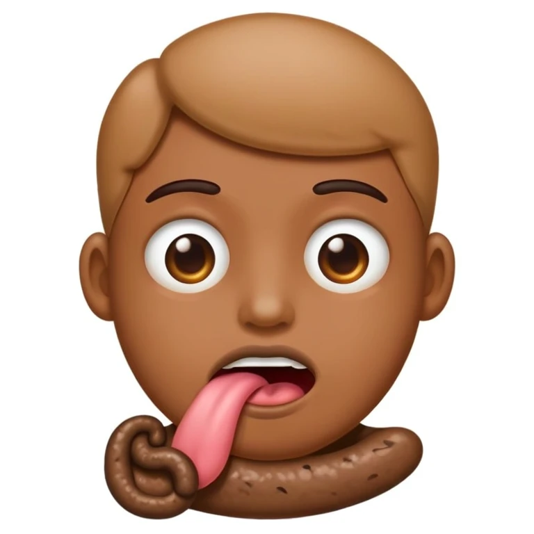 Poop in mouth emoji