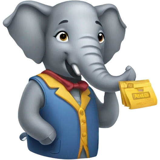 Elephant cashier emoji