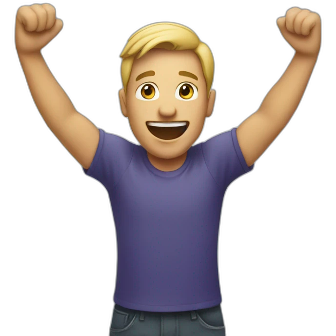 guy cheering emoji