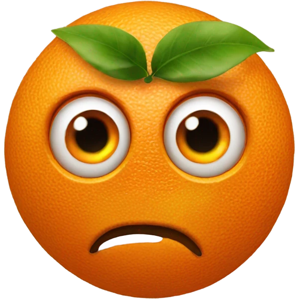 Orange with human eyes emoji