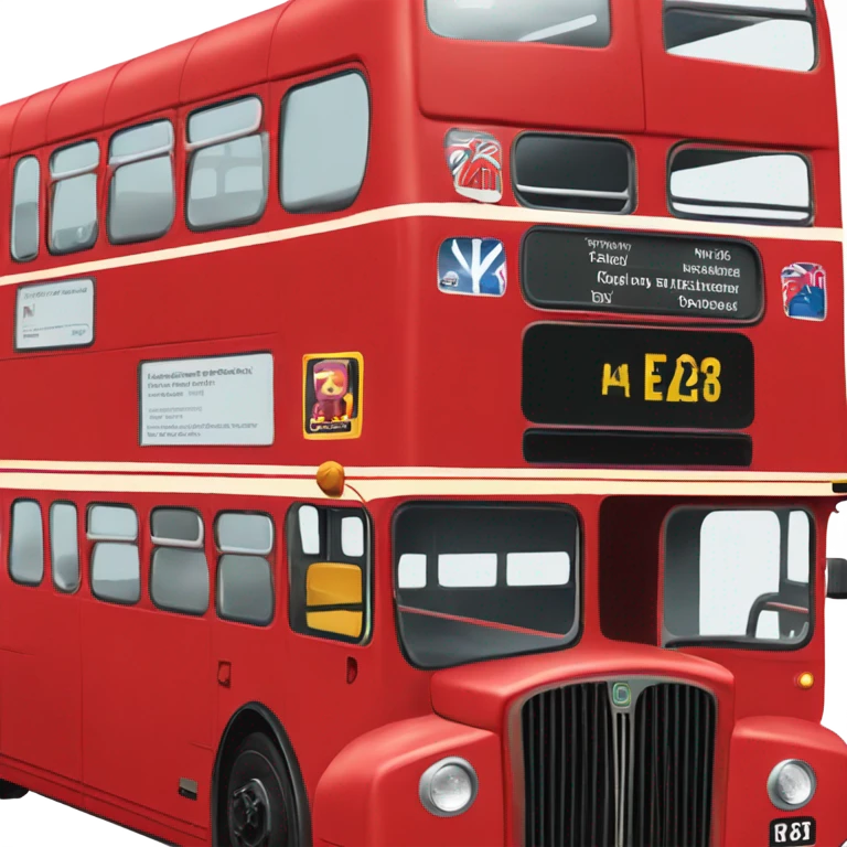london bus, side view, double decker, from the side, emoji