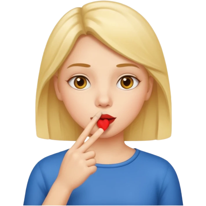 Girl saying shh emoji