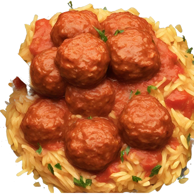 tomato orzo meatballs  emoji
