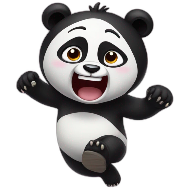 Jump scared panda emoji