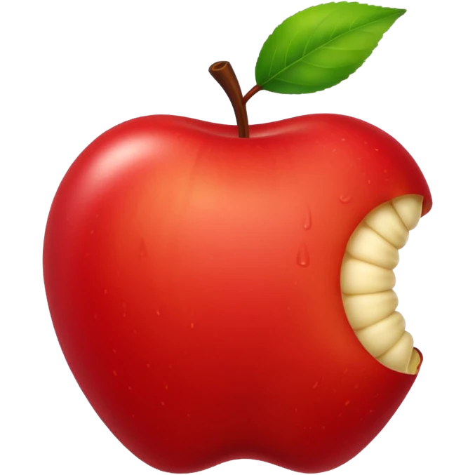 Apple with a worm in it emoji
