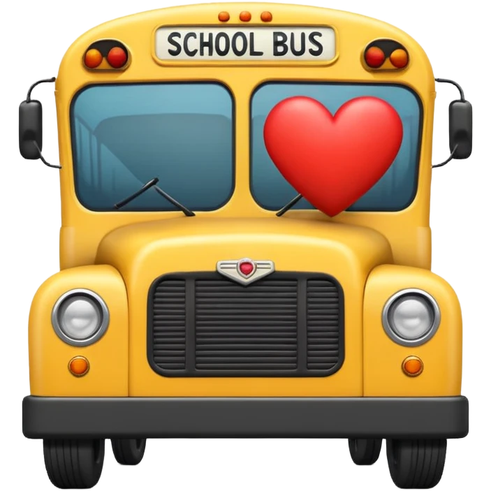 classic yellow school bus with a cute heart  emoji