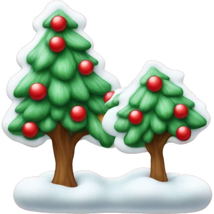 Árbol de Navidad con decoraciones en blanco y rojo emoji