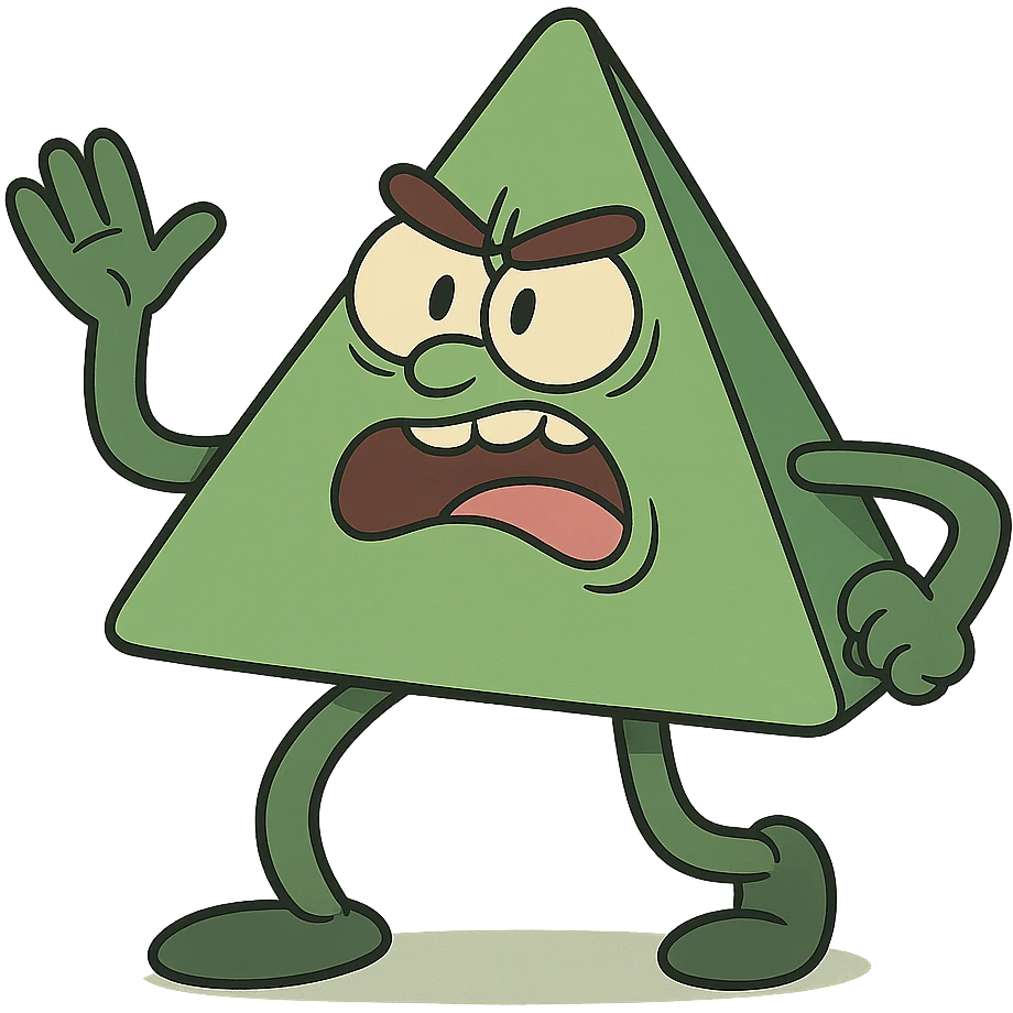 green triangle flat design emoji