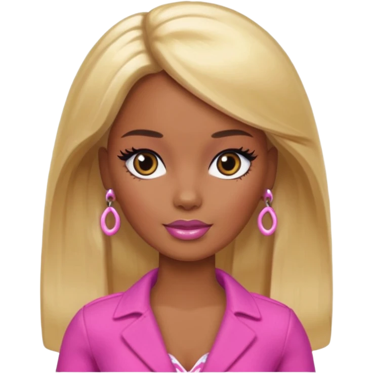 Brown skin blonde hair barbie with black eye  emoji