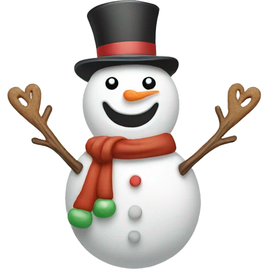 snowman with gingerbread emoji