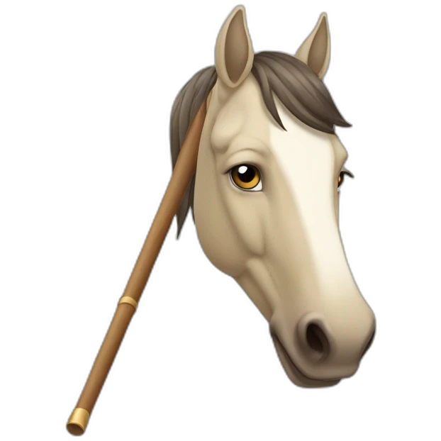 Tete de cheval avec un baton au bout emoji