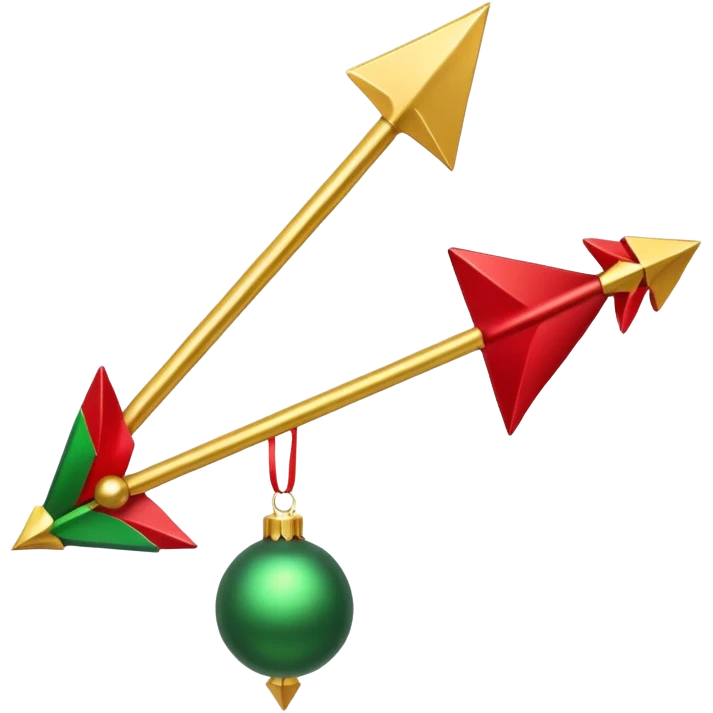 An arrow with christmas elements emoji
