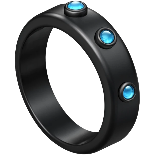 iOS emoji, minimal dark fantasy ring, black metal, flat emoji