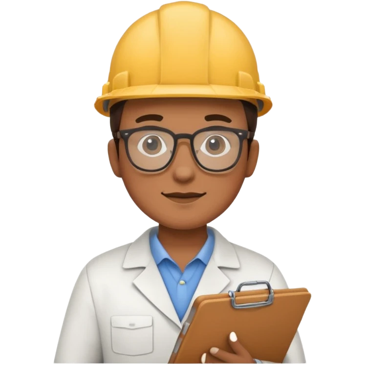 engineer standing with clipboard emoji