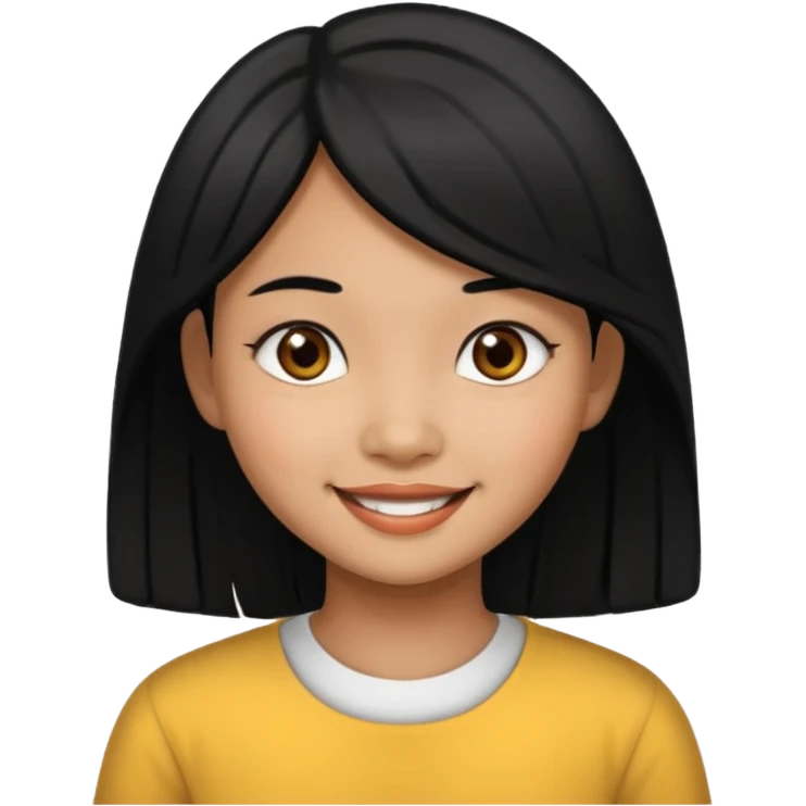Burmese girl with black hair emoji