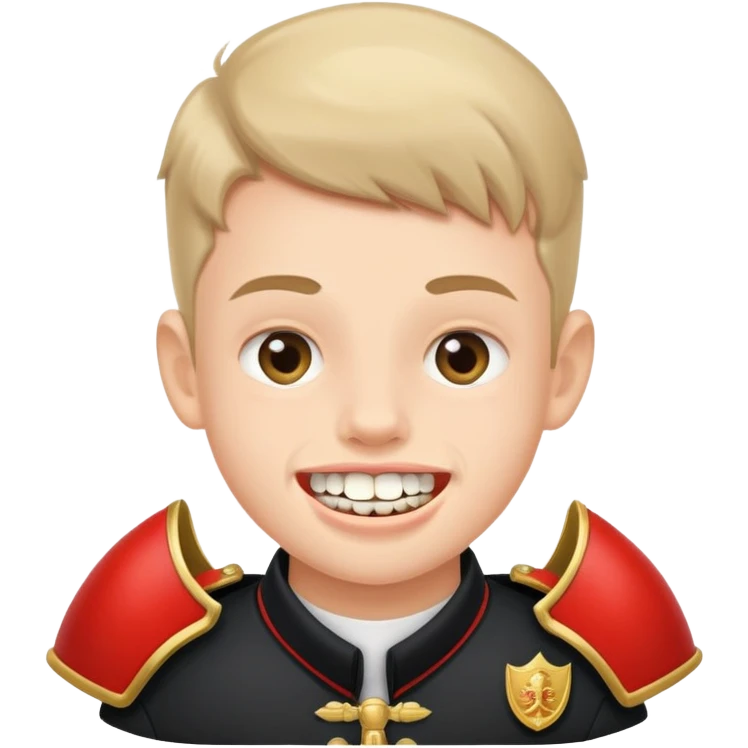 Boy with a guard on his teeth emoji