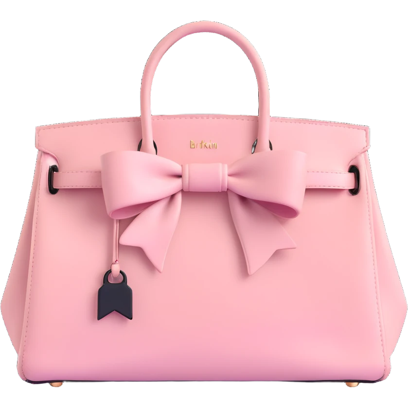 light pink birkin bag with bow emoji