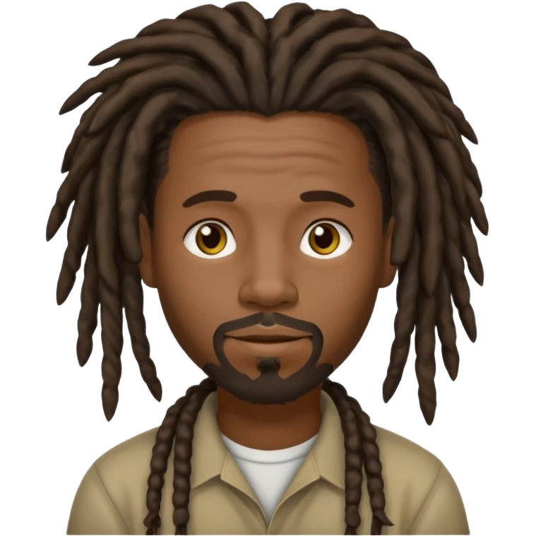 Hazme un emoji de un hombre negro con rastas y una pequeña perilla sin bigote emoji
