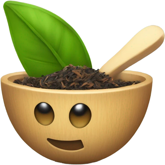 spoon with chopped tea leaf emoji