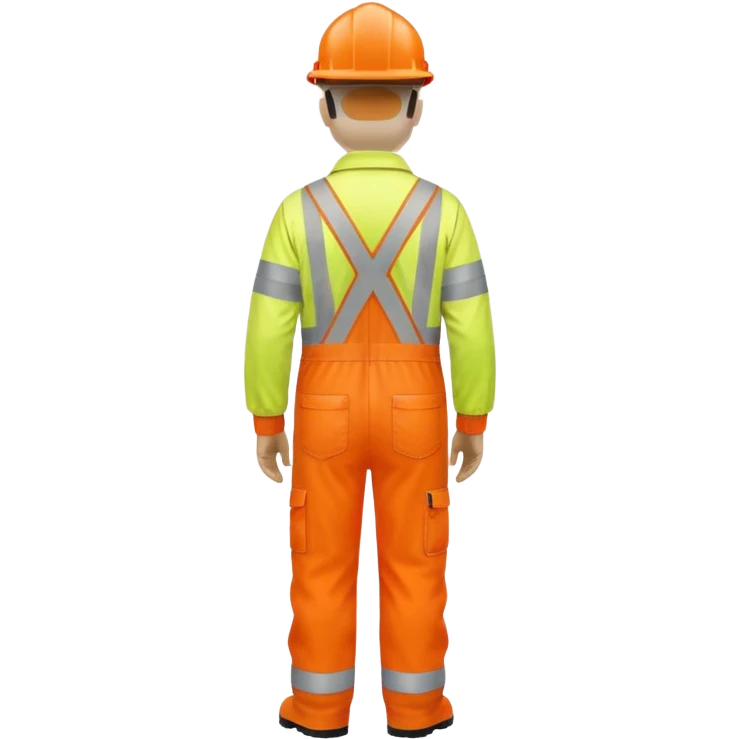 Engineer in orange hi-vis overalls facing away emoji