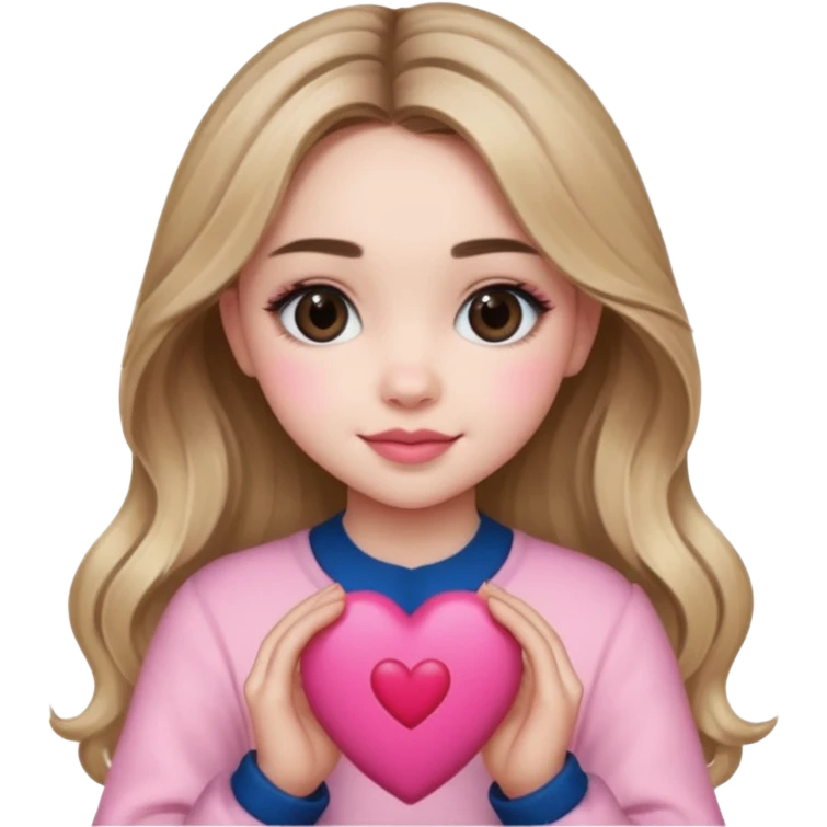 Sabrina Carpenter with a pink heart emoji