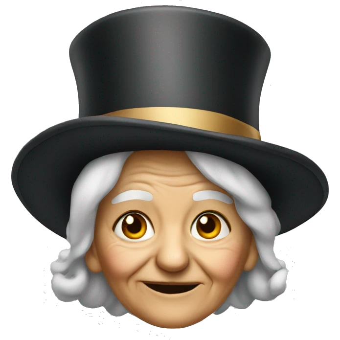 old woman in a top hat emoji
