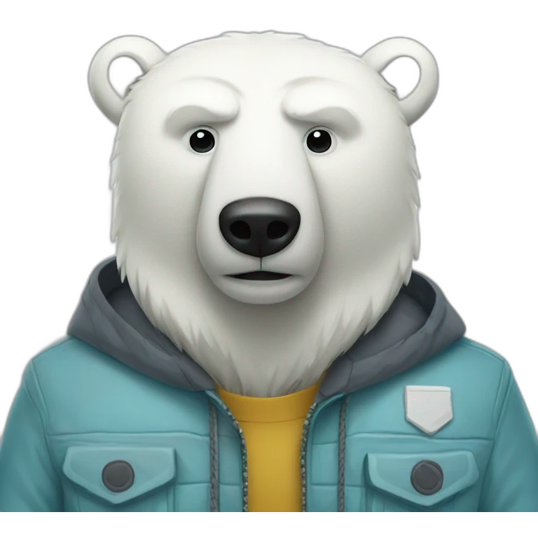polar bear with a jacket emoji