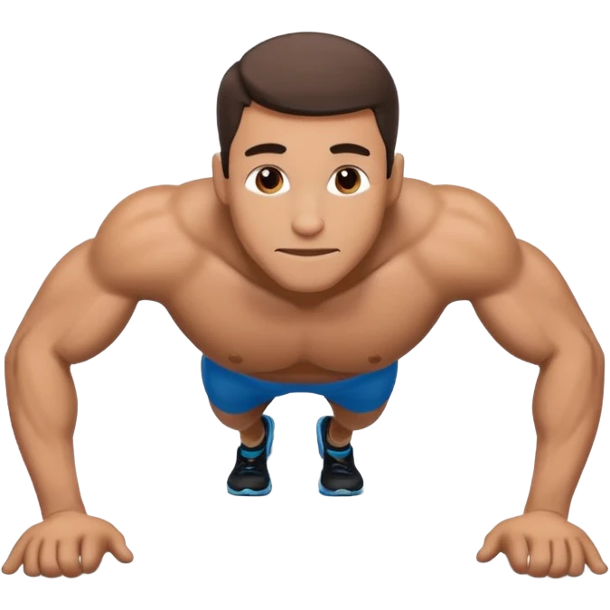 Pushup man with no face emoji