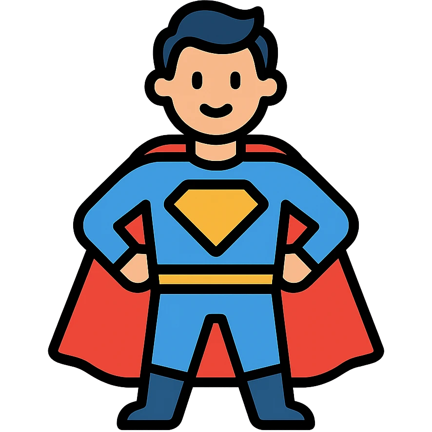 color outline icon of a superhero emoji