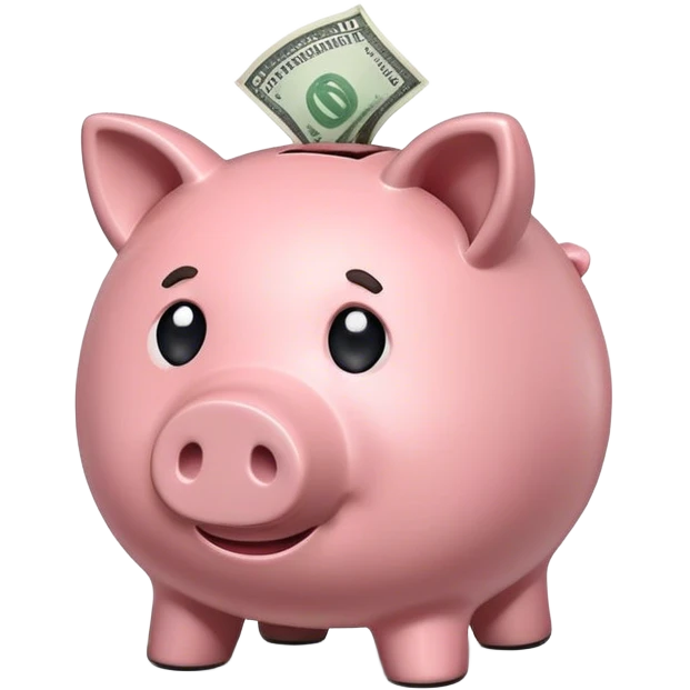 Broken piggy bank emoji
