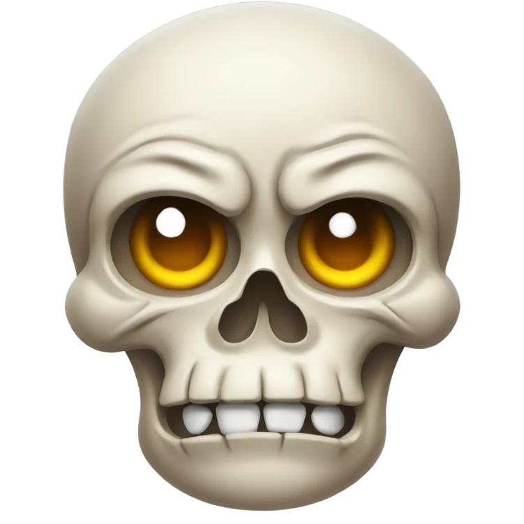 Skull emoji with stressed expression and sweating  emoji