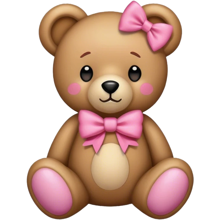 teddy bear with a pink bow emoji