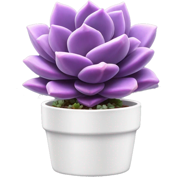 Purple echeveria succulent in white pot emoji