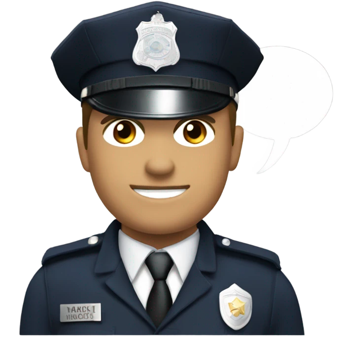 Police officer with speech bubble saying I’m mark obrien emoji