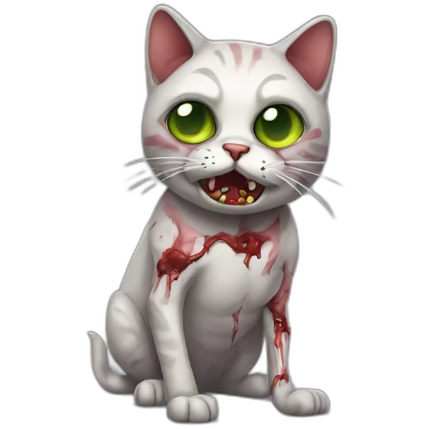 Cat dressed as a zombie emoji