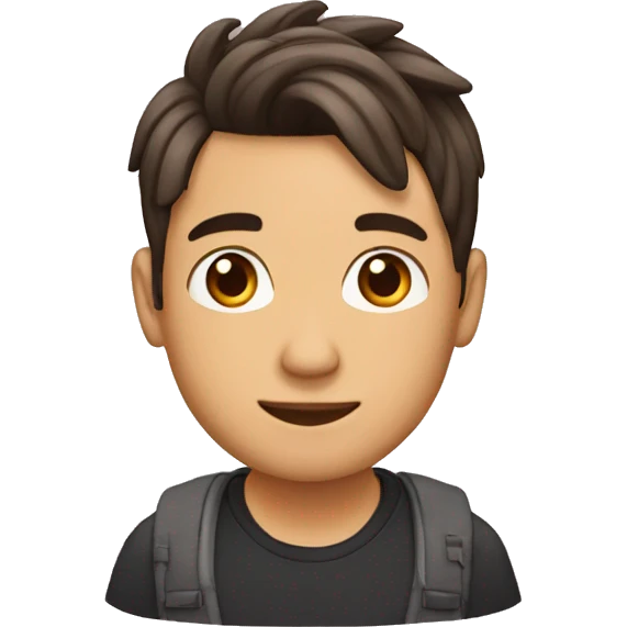 chico con cabello chino y cafe emoji