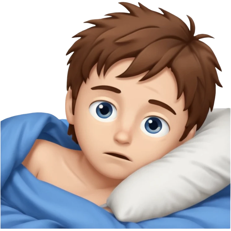 emoji- of a boy waking up in bed emoji