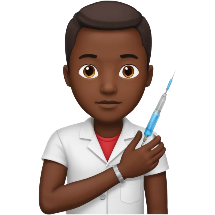 African man putting needle in his arm for medicine reason  emoji