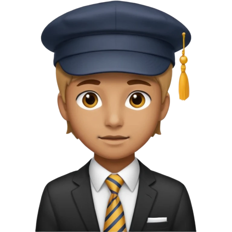 Teen in cap & tie emoji