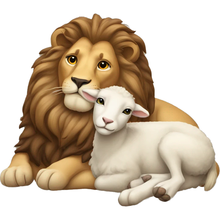 lion and lamb laying down emoji