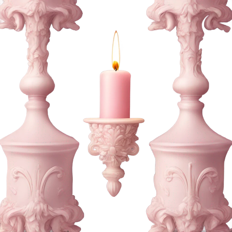vintage rococo light pink candle emoji