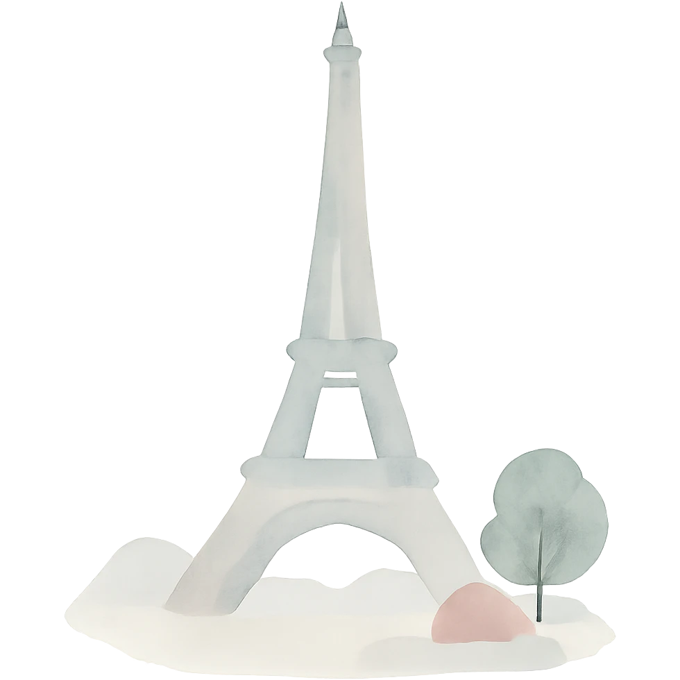 Eiffel Tower watercolor art style emoji