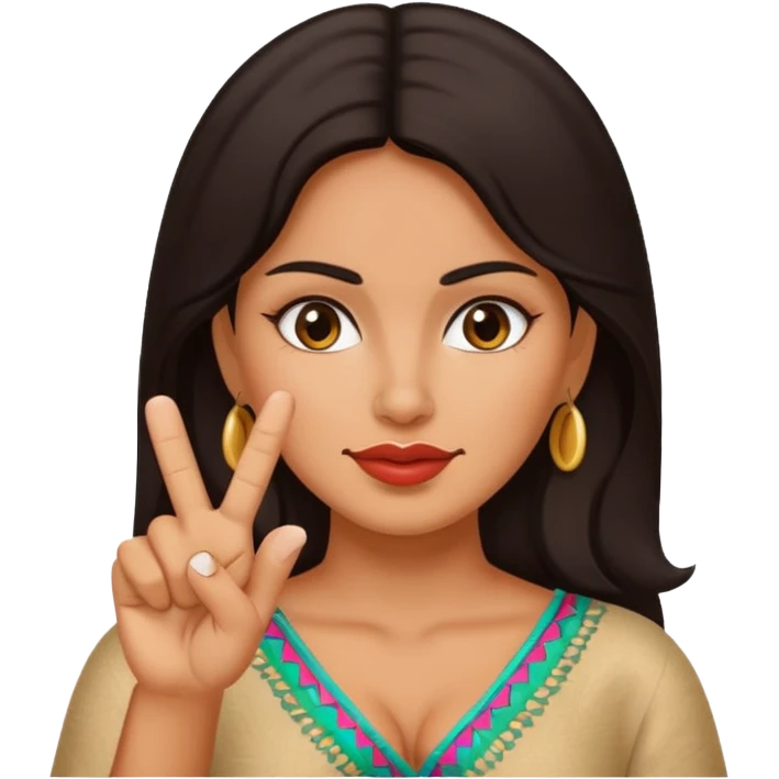 Mexican lady sticking up middle finger emoji