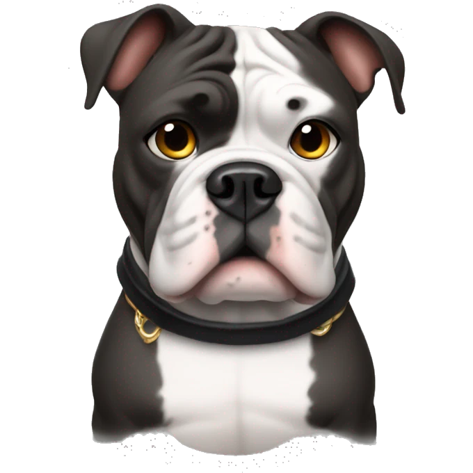 Staffordshire bulldog wearing Thrudark clothes emoji