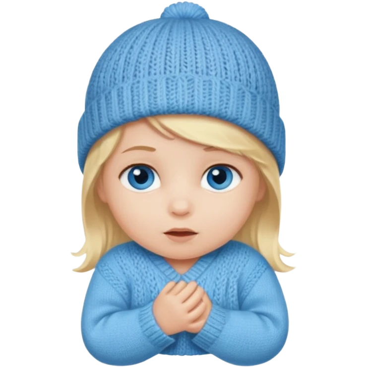 blond blue eye newborn with hat emoji