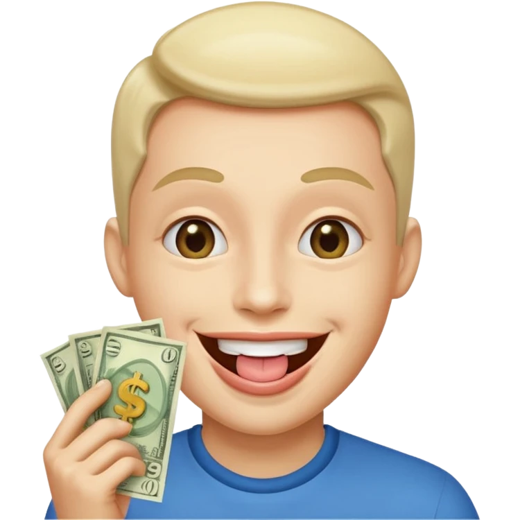 create happy smile with money tongue like 🤑  emoji