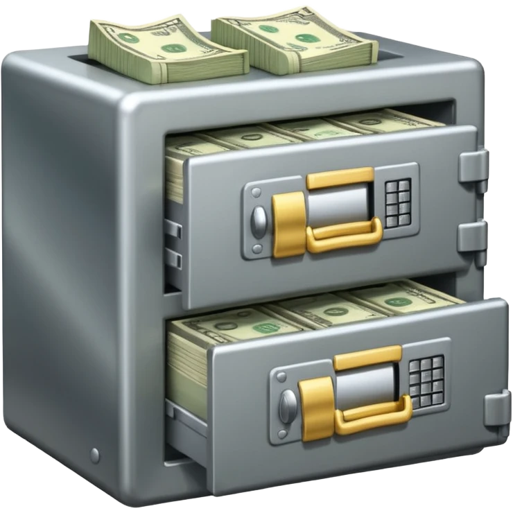 Money safe with money emoji