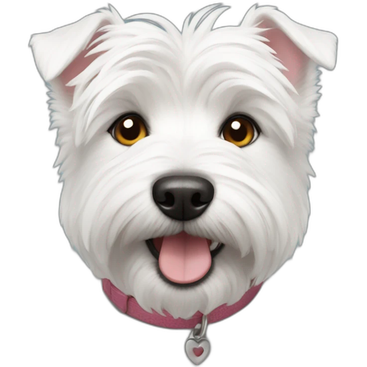 Westie with heart eyes emoji
