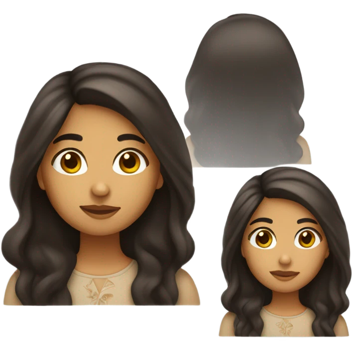 Latin american girl emoji long dark hair olive skin big brown eyes  emoji